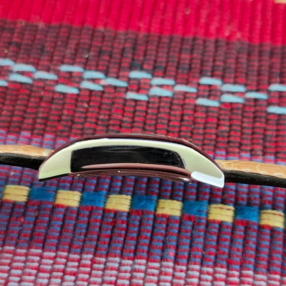 COACH (0241) Swiss Quartz Women's Stainless Tank Watch~Original Crocodile Band - Picture 8 of 14